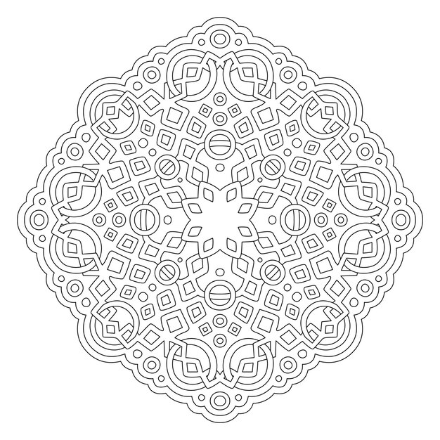 Dessin Au Trait Pour Livre De Coloriage Avec Motif Géométrique