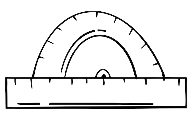 Vecteur dessin au trait rapporteur illustration