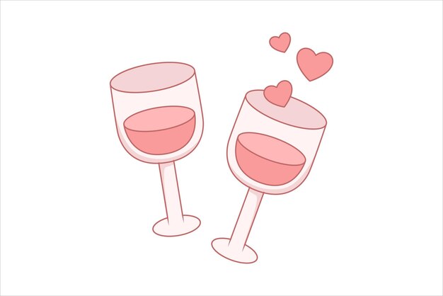 Dessin d'autocollant pour la fête de la Saint-Valentin