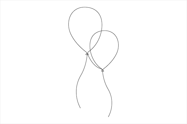 un dessin d'un ballon avec une ligne dessinée dessus