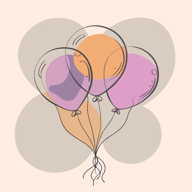 un dessin de ballons avec les mots " ballons " sur lui