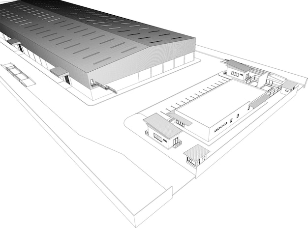 un dessin d'un bâtiment avec le mot calories dessus
