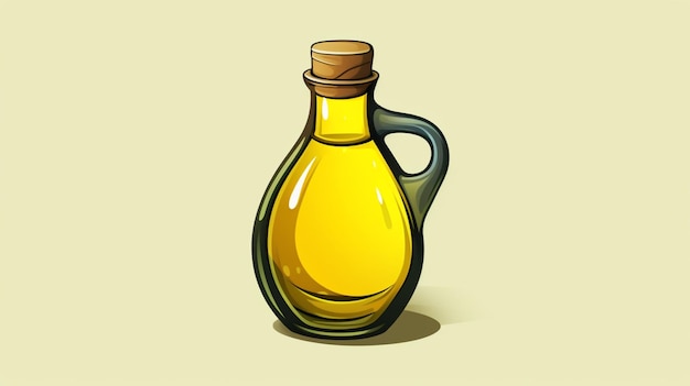 Vecteur un dessin d'une bouteille d'huile d'olive