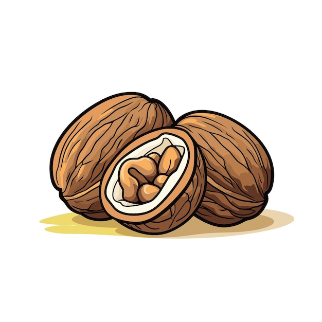 Un dessin d'une cacahuète avec un trou au milieu.