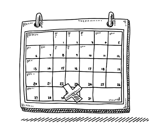 Vecteur un dessin d'un calendrier avec un numéro 1 dessus