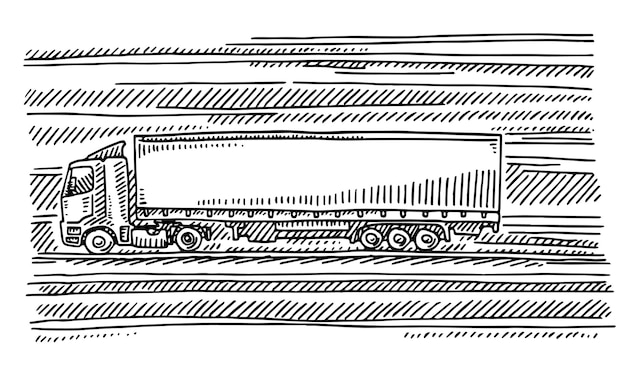 Vecteur un dessin d'un camion qui a un dessin de camion sur lui