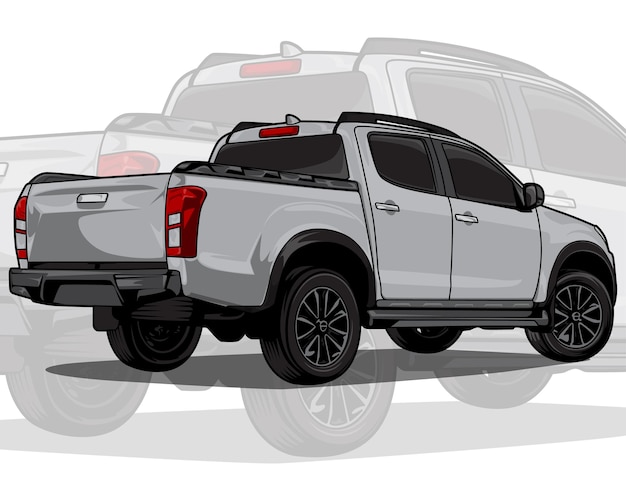 Un Dessin D'une Camionnette Toyota Avec Le Mot Nissan Sur Le Côté.