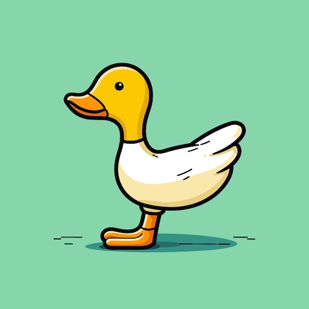 Vecteur un dessin d'un canard avec un canard blanc dessus