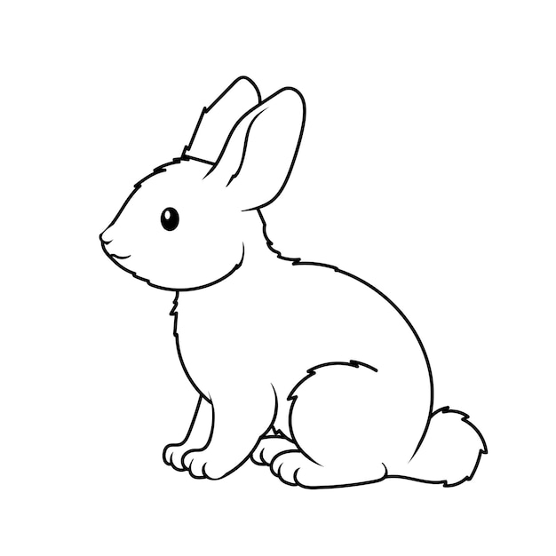 Vecteur dessin de caractère vectoriel d'un lapin mignon sur fond blanc