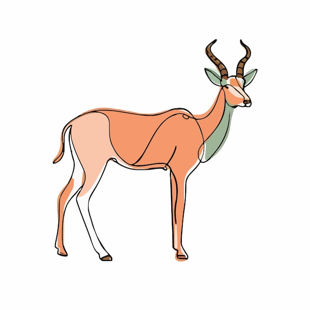 Vecteur un dessin d'un cerf avec une bande verte sur le dos