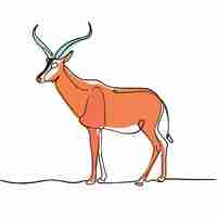 Vecteur un dessin d'un cerf avec un visage orange et le mot cornes dessus