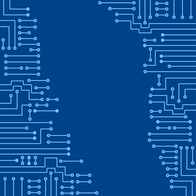 Dessin De Circuit électronique Moderne Sur Fond Bleu