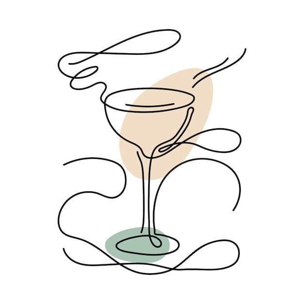 Vecteur dessin de cocktail par un vecteur isolé de ligne continue