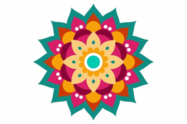 un dessin coloré dans un cercle qui s'appelle la fleur