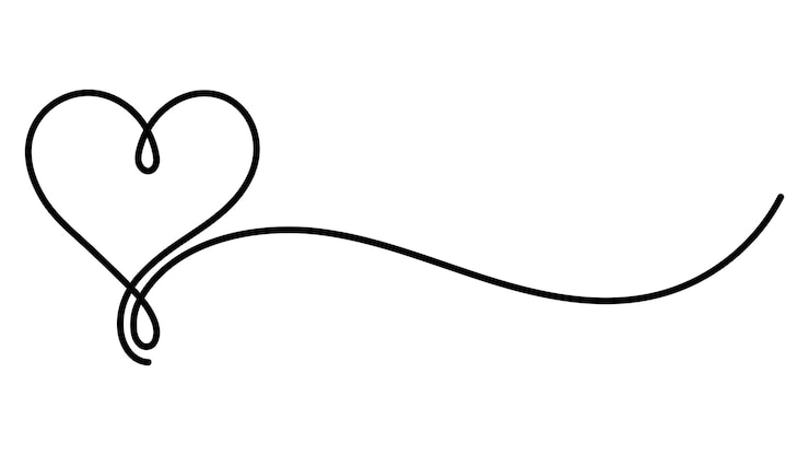 Vecteur un dessin continu de l'amour du cœur