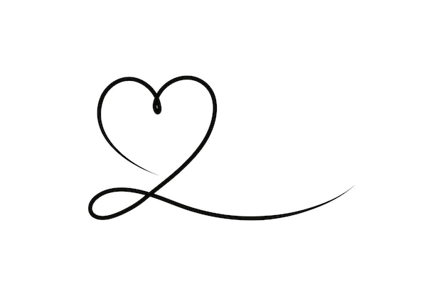 Dessin continu du cœur de la ligne