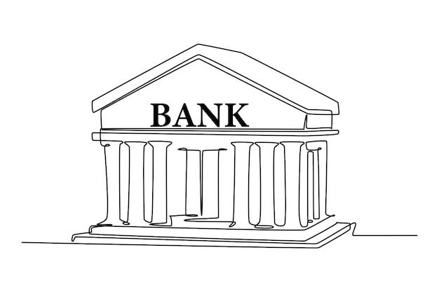 Vecteur dessin continu d'une ligne concept bancaire et financier illustration vectorielle de doodle