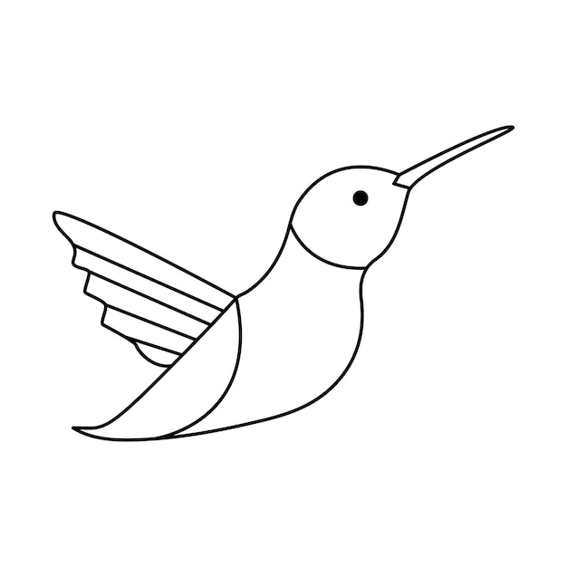 Vecteur dessin continu d'une ligne d'illustration vectorielle esthétique du contour d'oiseau