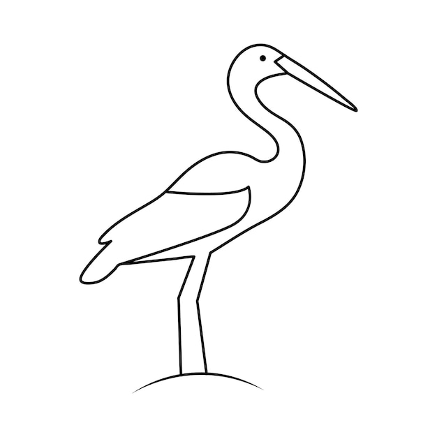 Dessin continu d'une ligne d'illustration vectorielle esthétique du contour d'oiseau