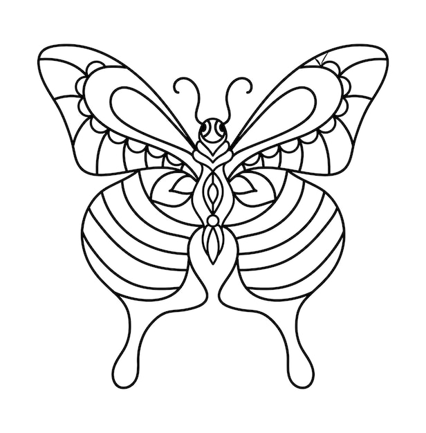 Vecteur dessin de contour de papillon pour les enfants