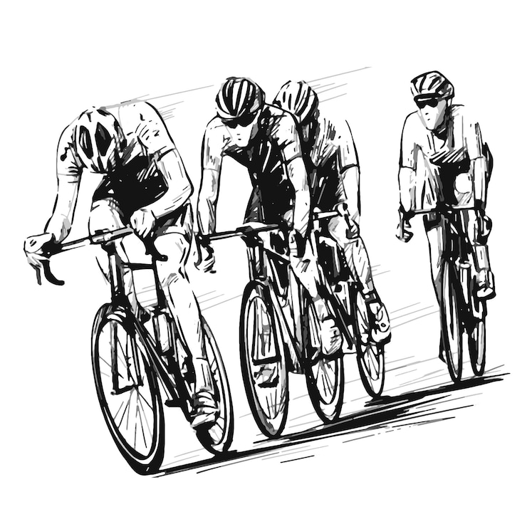 Vecteur dessin de la course cycliste