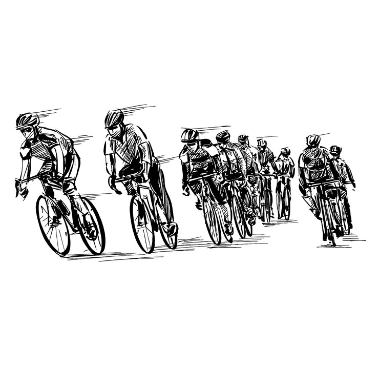 Vecteur dessin de la course de vélo de route critérium