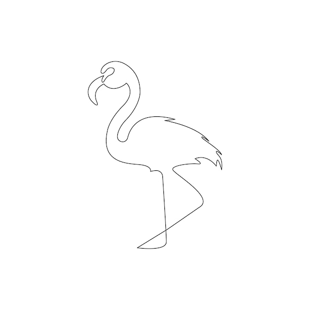 Vecteur un dessin d'un cygne avec un bec rose