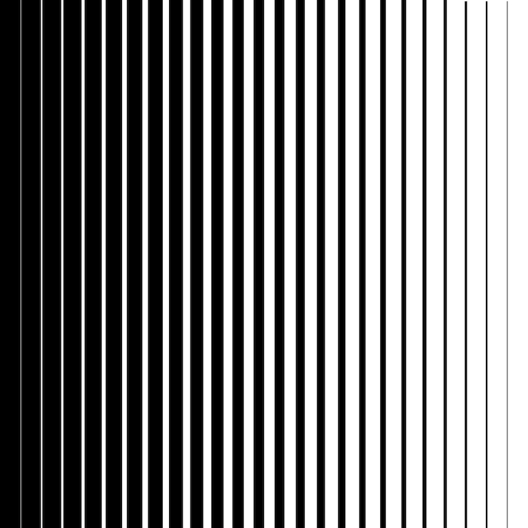 Vecteur dessin en demi-teinte d'une ligne verticale d'épais à mince illustration vectorielle