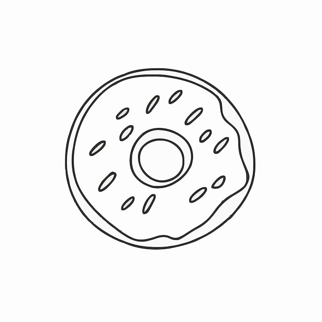 Vecteur un dessin d'un donut avec un trou au milieu