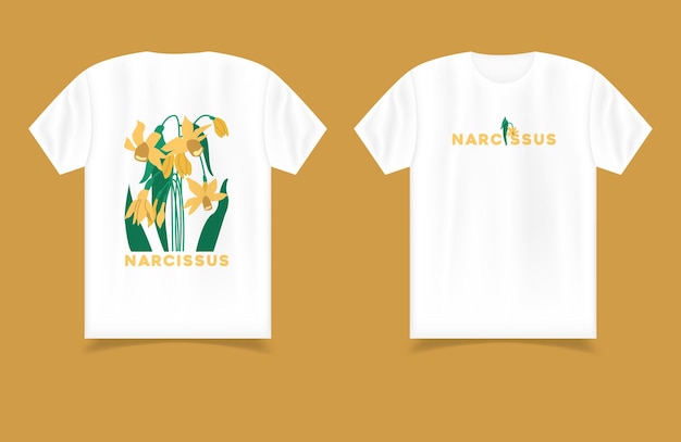 Le dessin du T-shirt de Narcissus Spring Flower est conçu