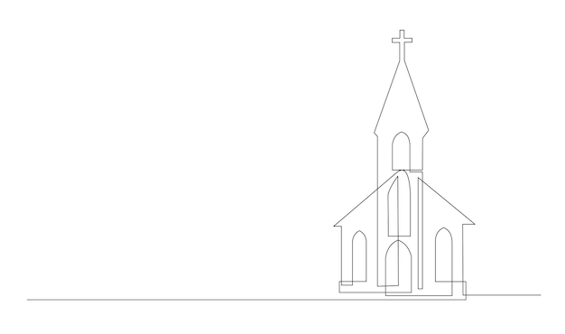 Vecteur un dessin de l'église isolé sur fond blanc