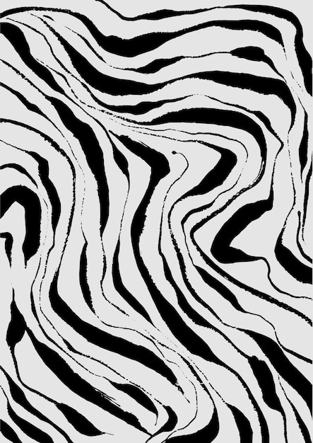 Dessin à l'encre - Modèle d'affiche vectorielle - Illustration monochrome inspirée de Matisse
