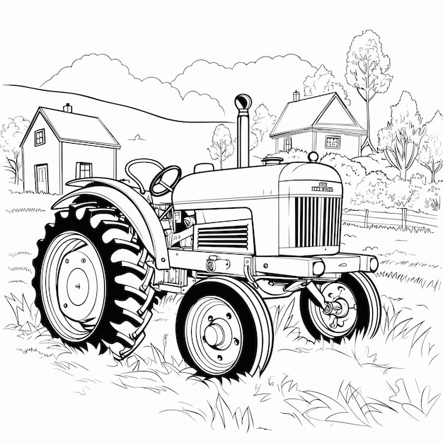 Dessin Enfantin Pour Les Enfants Livre De Coloriage Véhicule Agricole Page De Coloriage Pour Les Enfants