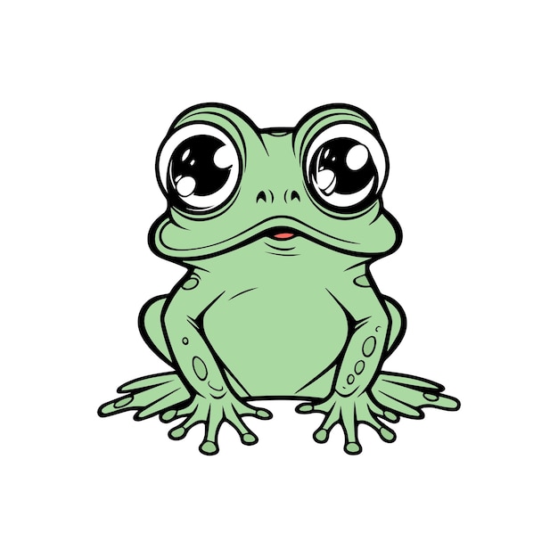 Vecteur dessin facile de grenouille mignonne