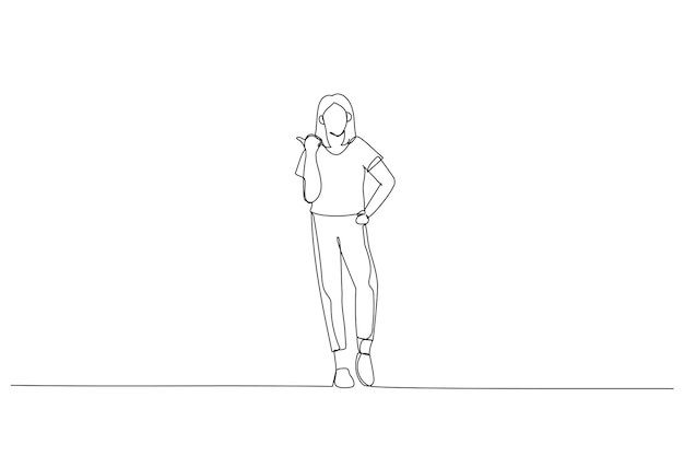 Le dessin d'une femme d'affaires aide son compagnon à grimper à la main géante Dessin au trait continu unique