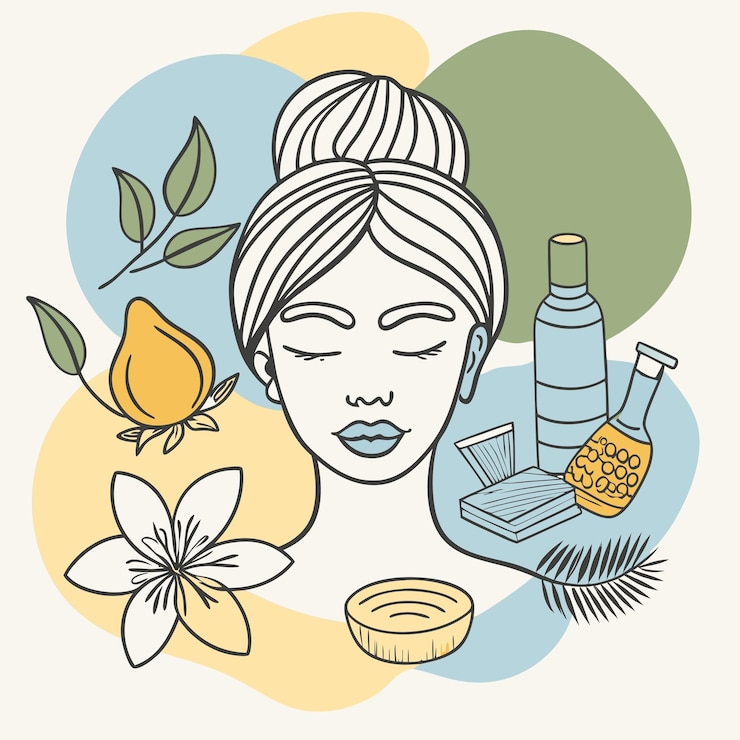Vecteur un dessin d'une femme avec le visage dessiné dessus