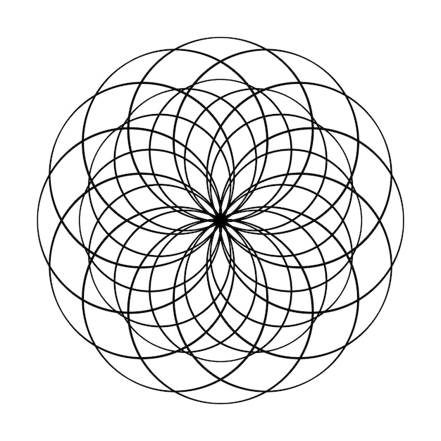 Dessin de fleur géométrique en cercle dessin de mandala page de livre à colorier
