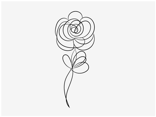 Vecteur un dessin d'une fleur avec une spirale dessus