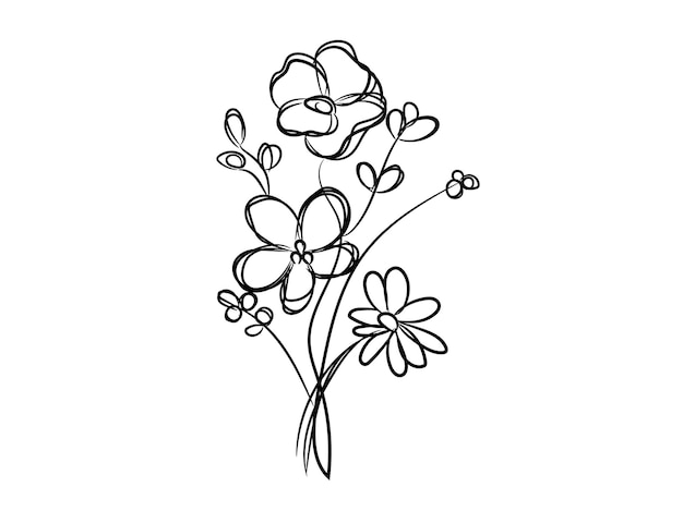 un dessin de fleurs qui dit fleurs et le mot sur le fond