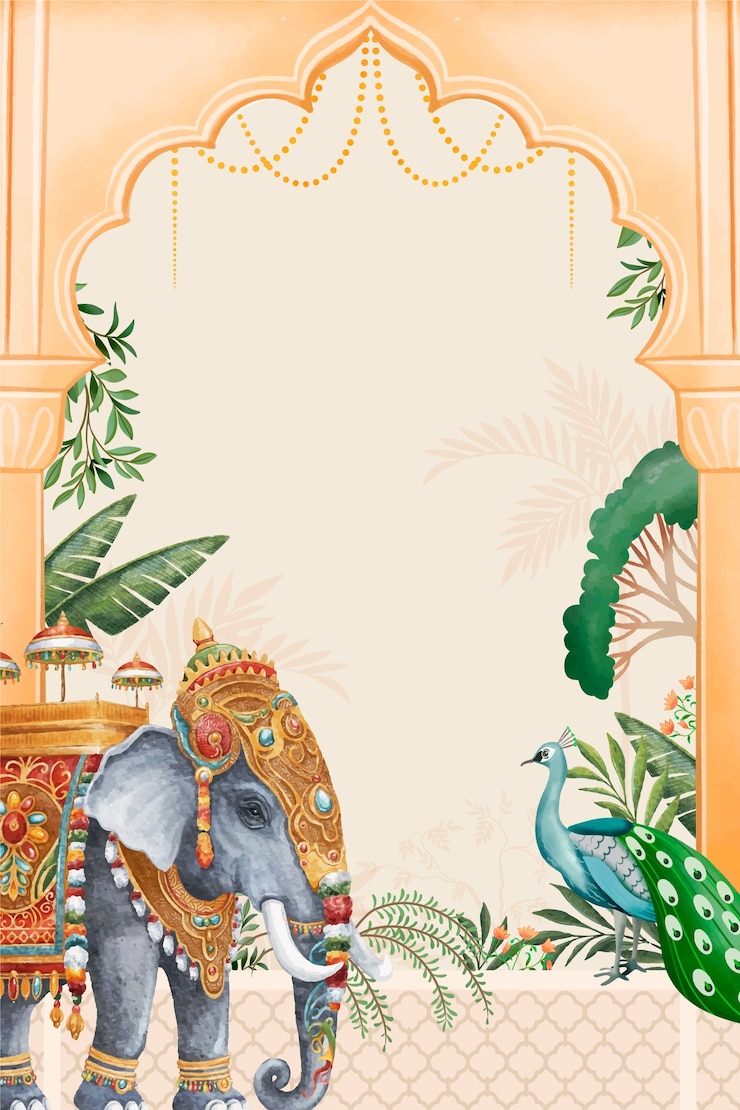 Vecteur dessin de fond moghol indien royal à l'aquarelle