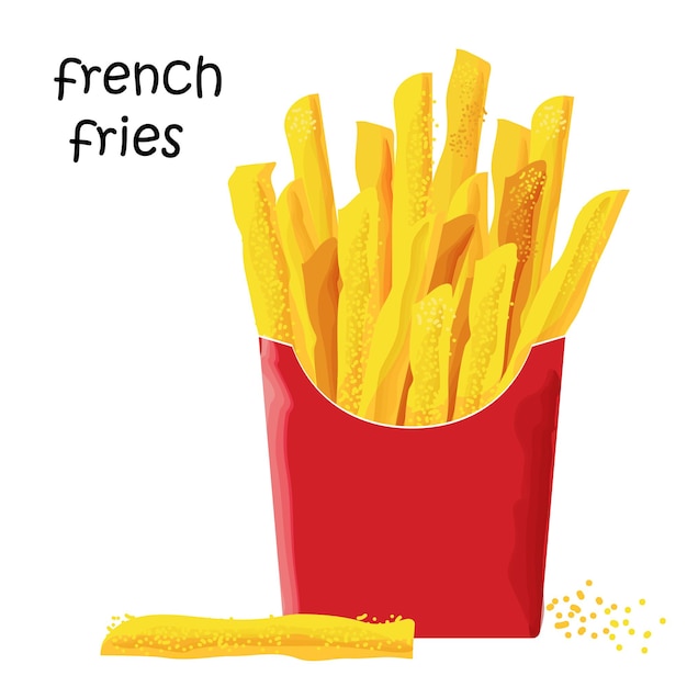 Dessin de frites avec effet aquarelle