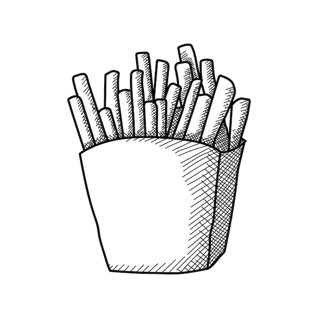 Dessin de frites de nourriture