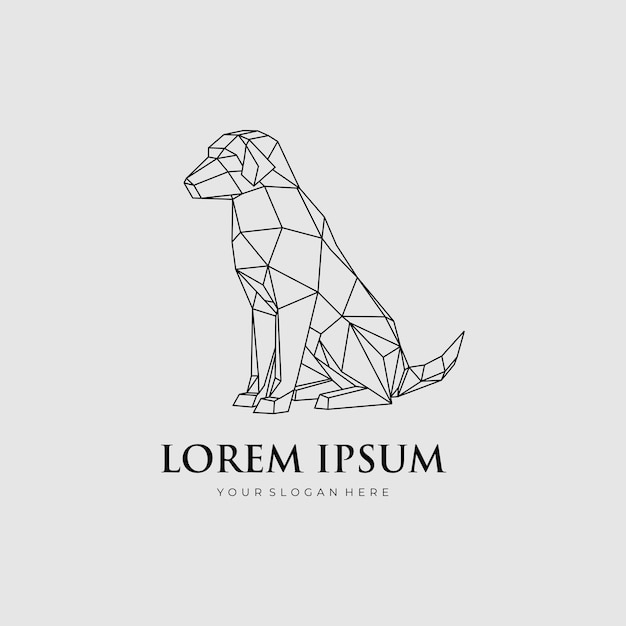 Vecteur dessin géométrique de chien animal line illustration