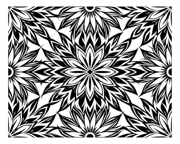 Vecteur un dessin géométrique noir et blanc avec un dessin noir et blanc