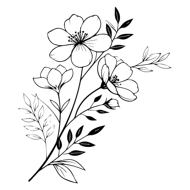 Vecteur dessin graphique botanique minimal