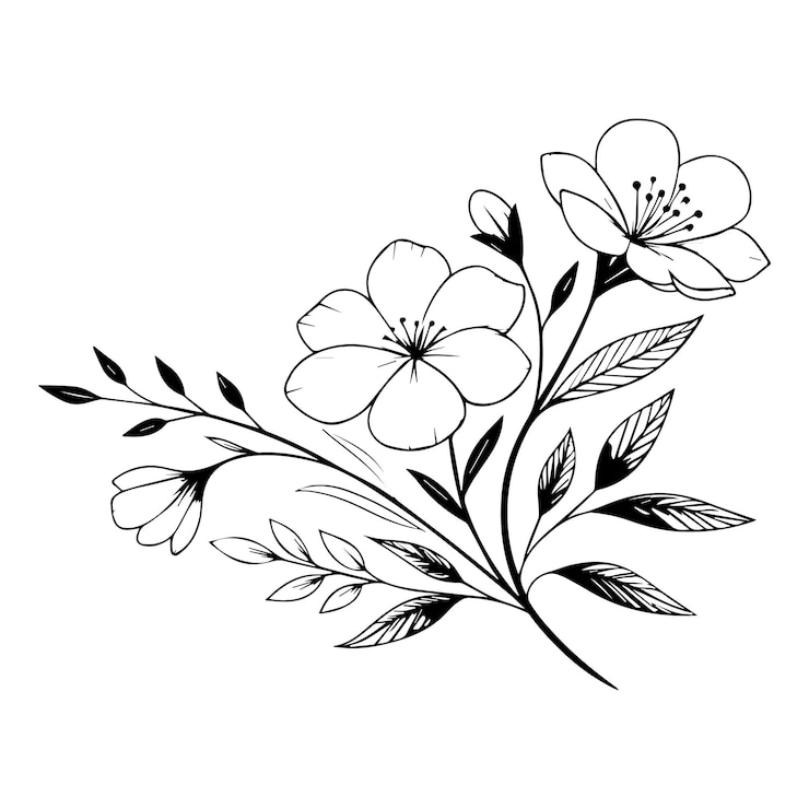 Vecteur dessin graphique botanique minimal