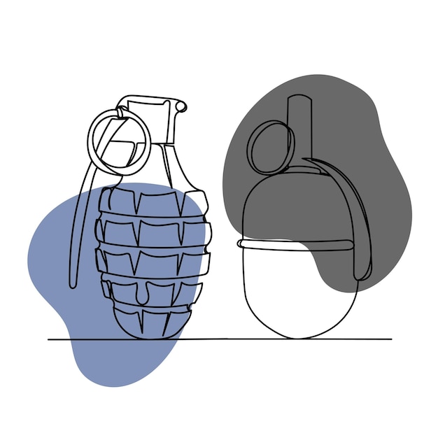 Vecteur dessin de grenade par un vecteur de ligne continue