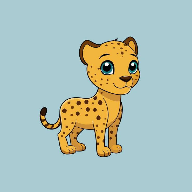 Vecteur un dessin d'un guépard avec un fond noir et blanc