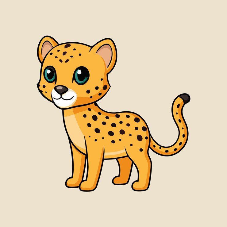 Vecteur un dessin d'un guépard avec un fond noir et blanc