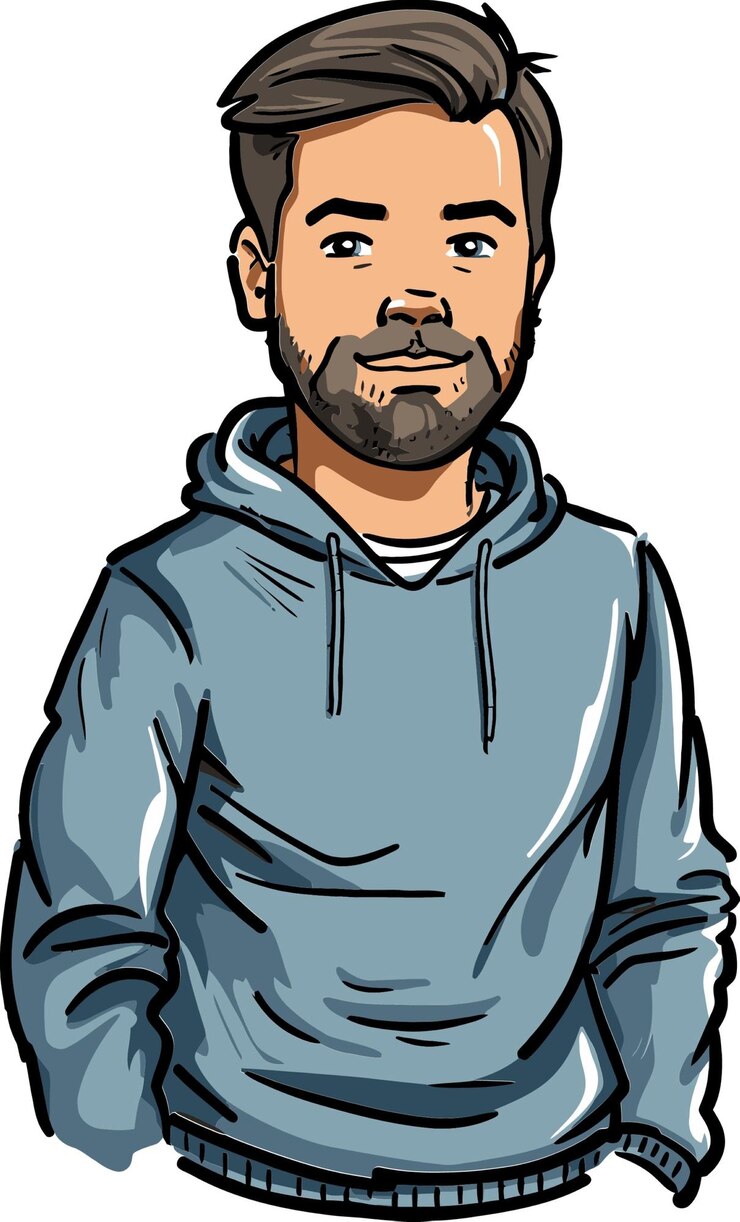 Vecteur un dessin d'un homme avec une barbe et une capuche